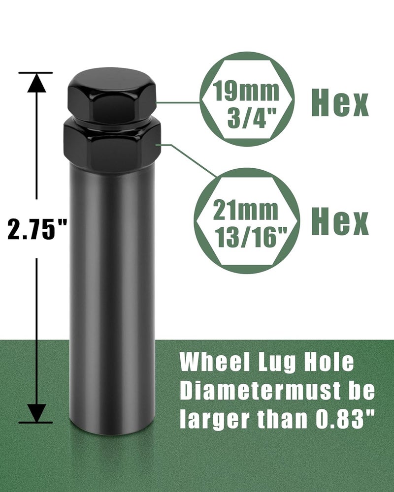 glorider Small 6 Point Spline Lug Nuts Key Tuner Socket Tool -Diameter Lock Lug Nut Key Compatible with 3/4" (19mm) and 13/16" (21mm) Hex Replacement Socket M12x1.5, M12x1.25, 1/2-20, M10x1.25, 3/8-20 - Image 4